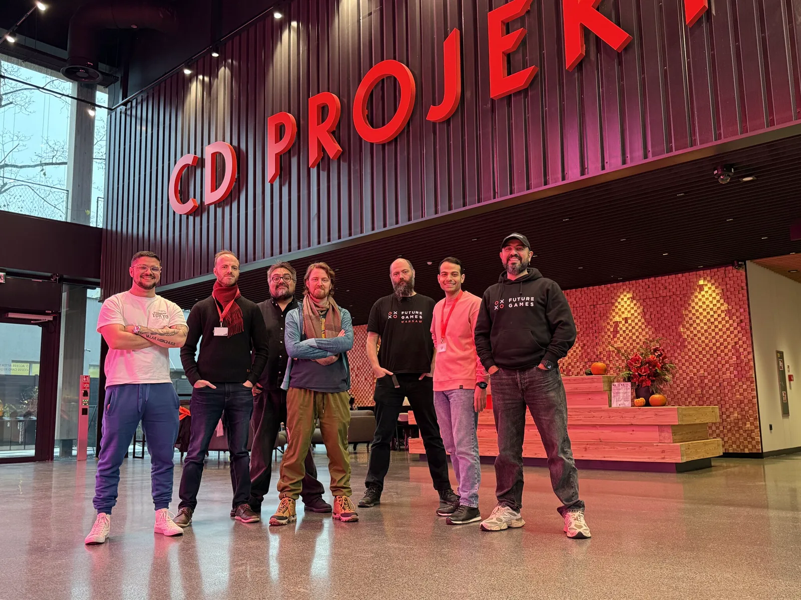 Ali with the Futuregames game producer cohort on location at CD Projekt RED, Warsaw